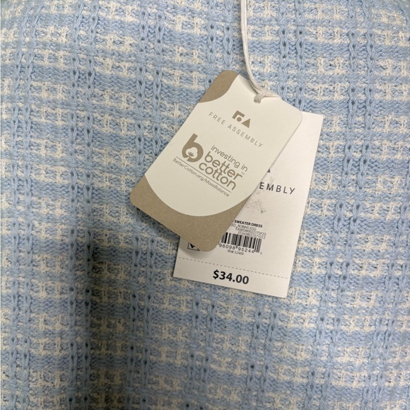 NWT Free Assembly Elegant Blue Midi Dress - Picture 8 of 8